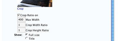 Crop Ratio - off, customized later