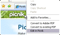 Internet Explorer Picnik