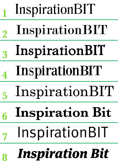 eight title logo variations